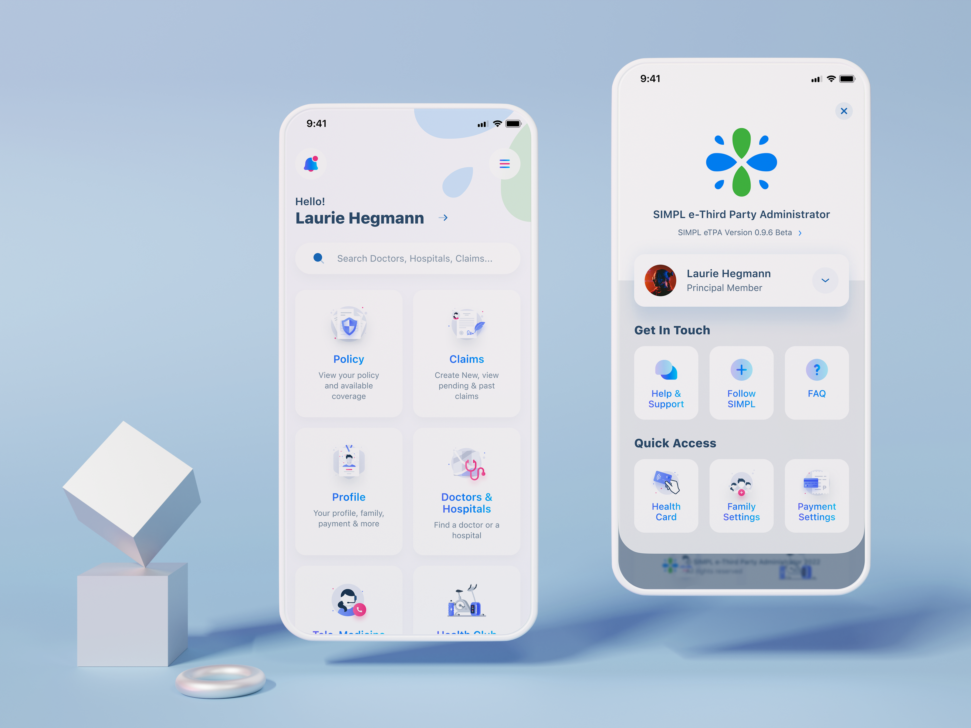 Smart Insurance Management – Claims, Coverage & Care in One App benefits claims clean dependent employee grids healthcare healthclub healthtech insurance insuretech ios khalid hasan zibon menu mobile ph policy simpletpa usd