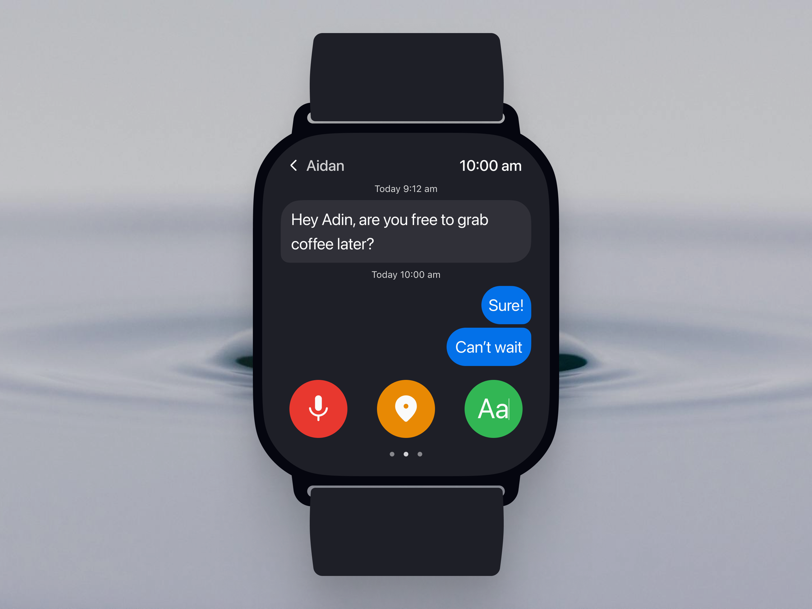 SmartWatch Interface: Mez - The Messaging App nightmode smartwatch ui ux
