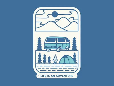 Life is an Adventure 2 adventure apparel backpacker branding camper camping holiday illustration mountain national park nature outdoors summer t shirt design tent travel trip vacation van wildlife