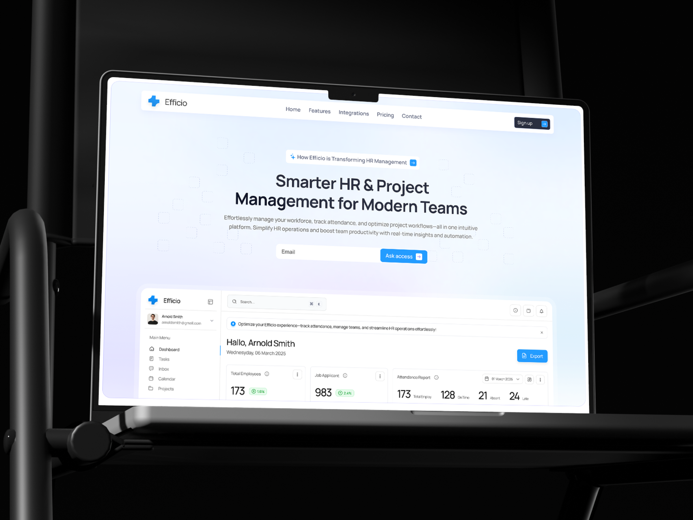 Efficio - HR Management Landing Page