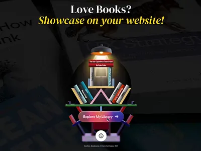 Free Interactive Carlton Bookcase for Framer! animation bookcase books bookshelf carlton dark design books ettore sottsass framer framer component free freebie geometric iconic design intaraction khalid hasan zibon memphis postmodernism retro