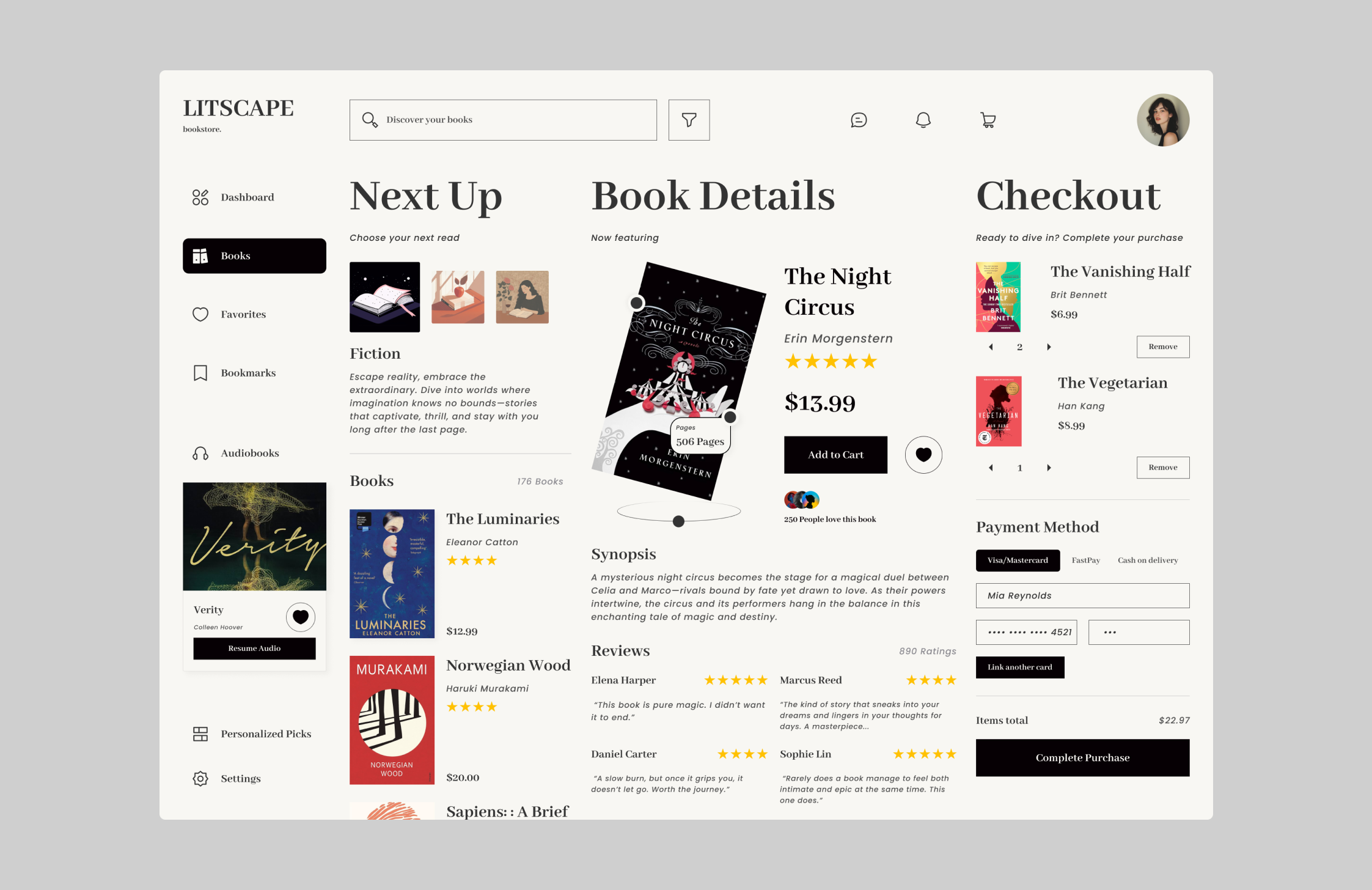 Example of Litscape – Online Bookstore Experience