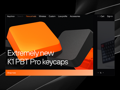 Hero screen concept — Keychron concept design desktop hero product ui web