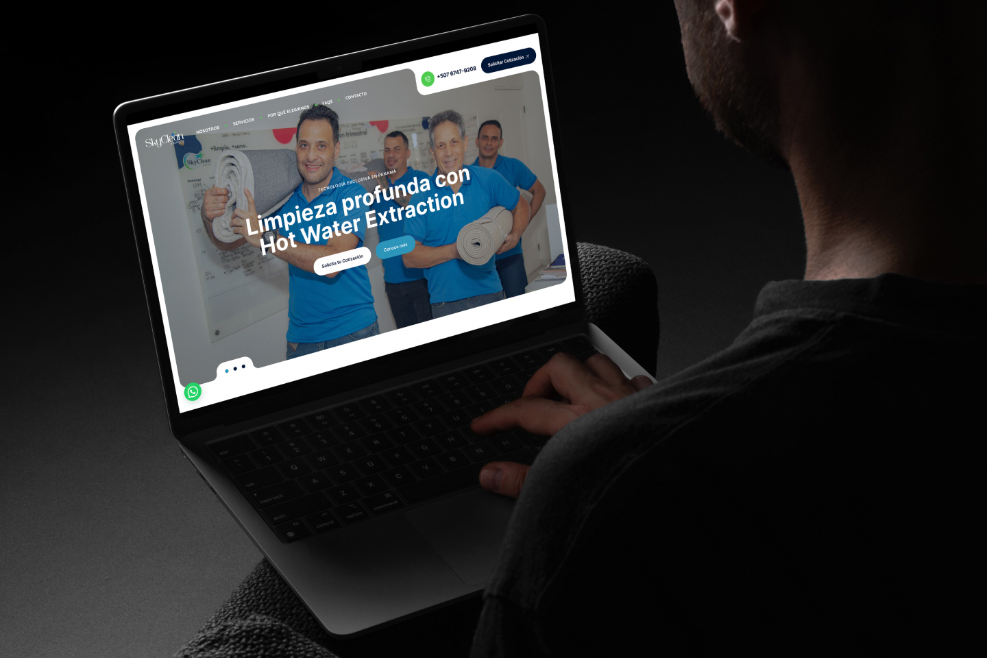 SkyClean Panama cleaning design landing page mockup services ui ux web