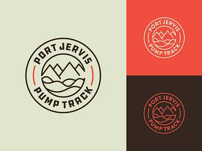 Bike Track Logo | Final (alt. Color Palette) badge badge design bicycle bike branding design graphic design illustration logo logo design logotype minimal mountain new york outdoor retro sticker vector
