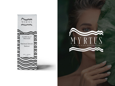 Myrtus natural cosmetic logo adobe branding design illustrator logo logo design minimal modern natural cosmetic packaging simple