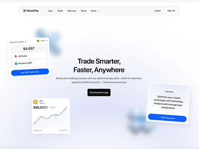 NexonPay | Website, product & Brand branding crypto pay product product design trade ui website