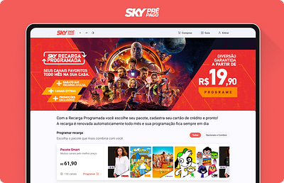 Sky Recarga Programada mobile product design ui ux ux design