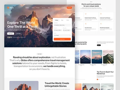 Travel Agency Website adventure dribbble globe landingpage travel agency travelwebsite ui uiux webdesign website
