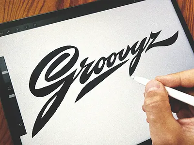 Groovyz _ logotype branding calligraphy custom dance flow groove handlettering hip hop identity lettering logo retro script signature street type urban vibes wordmark