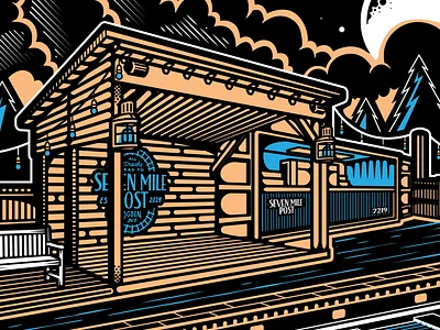 Seven Mile Post brand branding design graphic design illustration logo vector visual design