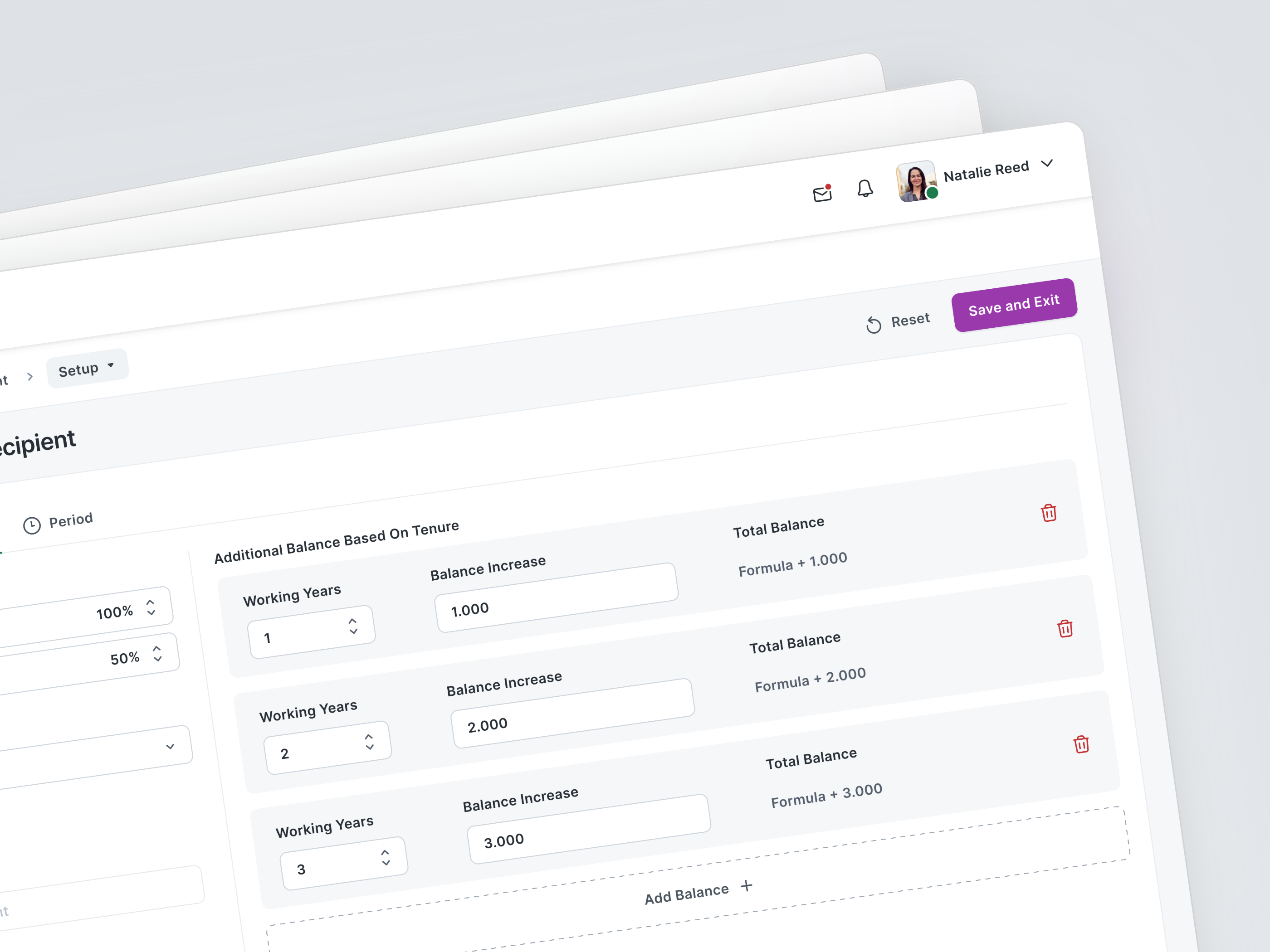 Compenza HR Panel - Reimbursement Setup clean ui compensation currency ui employee filter design hr human resource human resource panel logo minimal ui payback reimbursement saas stepper ui ux