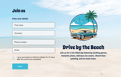 Simple Signup page beach car drive signup ui design uidaily