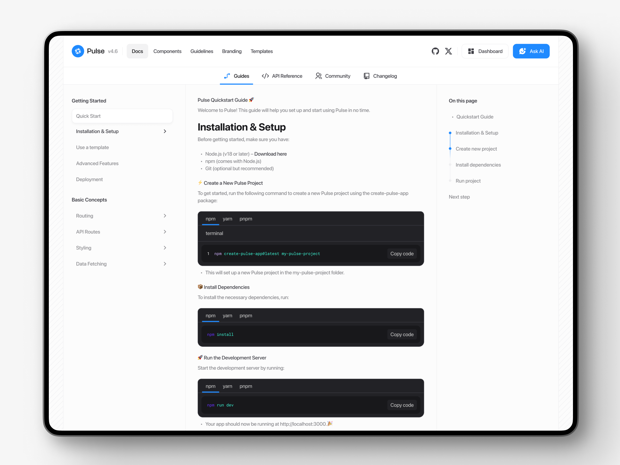 Example of ⚡️ Pulse.js - Light