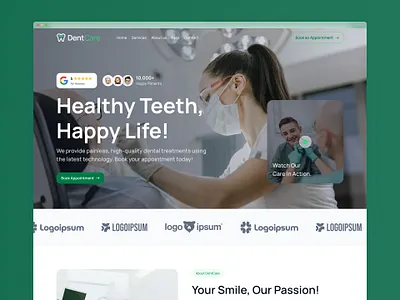 Modern Dental Clinic HealthCare Website clinicwebsite codervive dental website dentalwebsite dentistui healthcare website healthcareui medicalwebsite modern healthcare website modern website