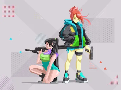 SNIPERS 2d adobe adobe illustrator cyberpunk design illustration photoshop ui vector xhyle