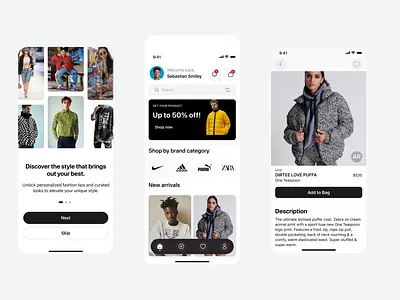Lune Fashion Mobile App Exploration android experience fashion interface ios lune mobile ui ux