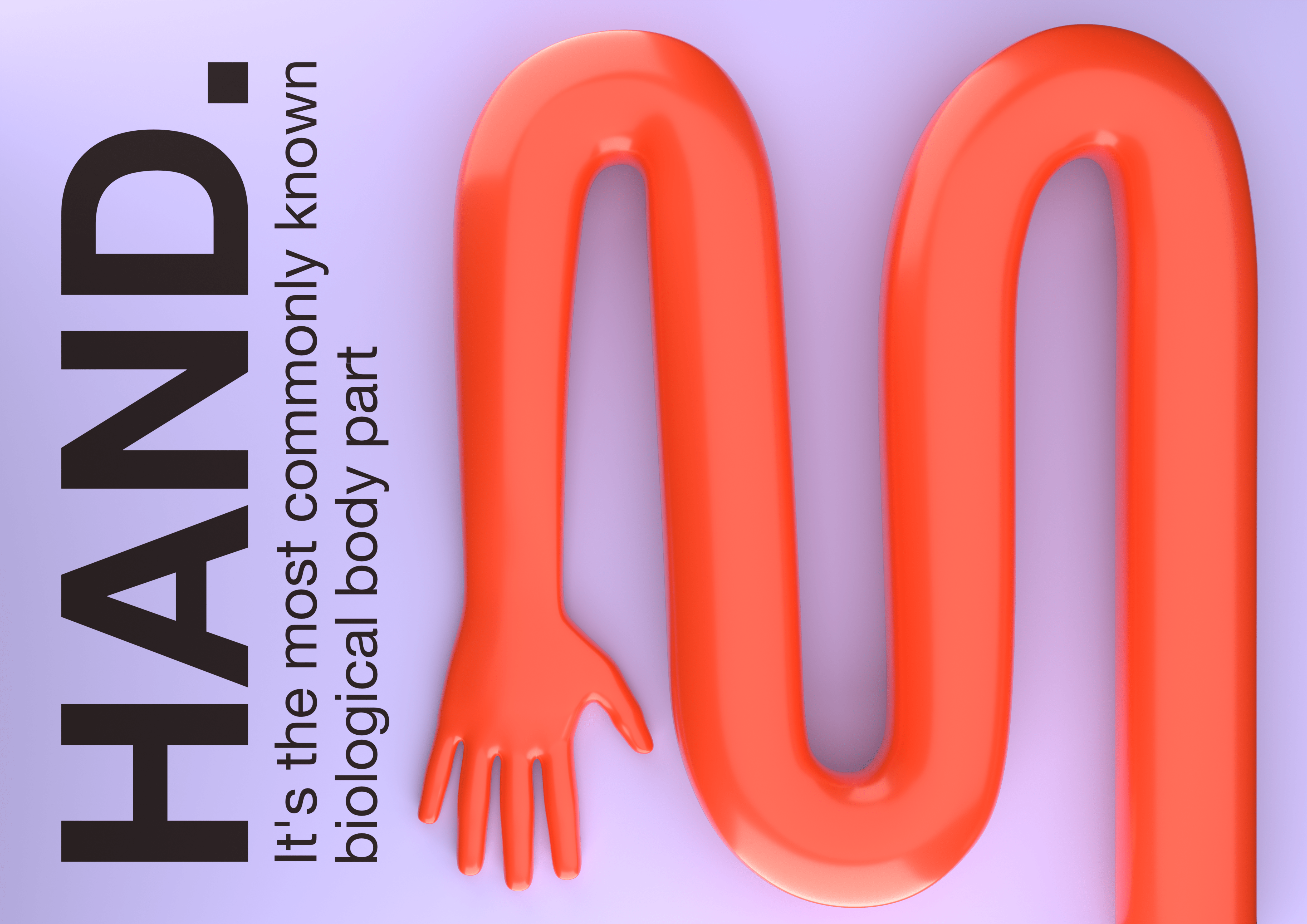 Hand. Poster 3d blender color design graphic design poster typography