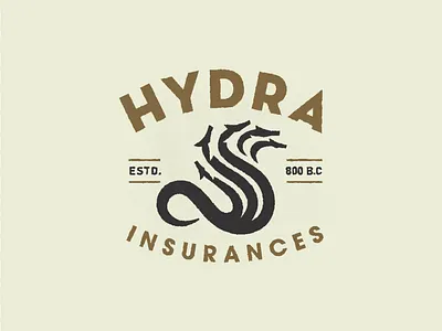 Hydra vintage brand mark film flat greek hydra illustration logo mark movie mythology retro vector vintage