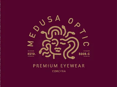 Medusa vintage brand mark emblem film flat greek illustration logo mark medusa movie mythology retro vector vintage