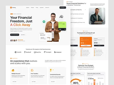 Fintech SaaS Website design figma template figma uiux finance management fintech landing page fintech saas fintech saas website fintech website framer template landing page landing page design modern website design saas website sajiburuxui ui web design web designer web landing page website design