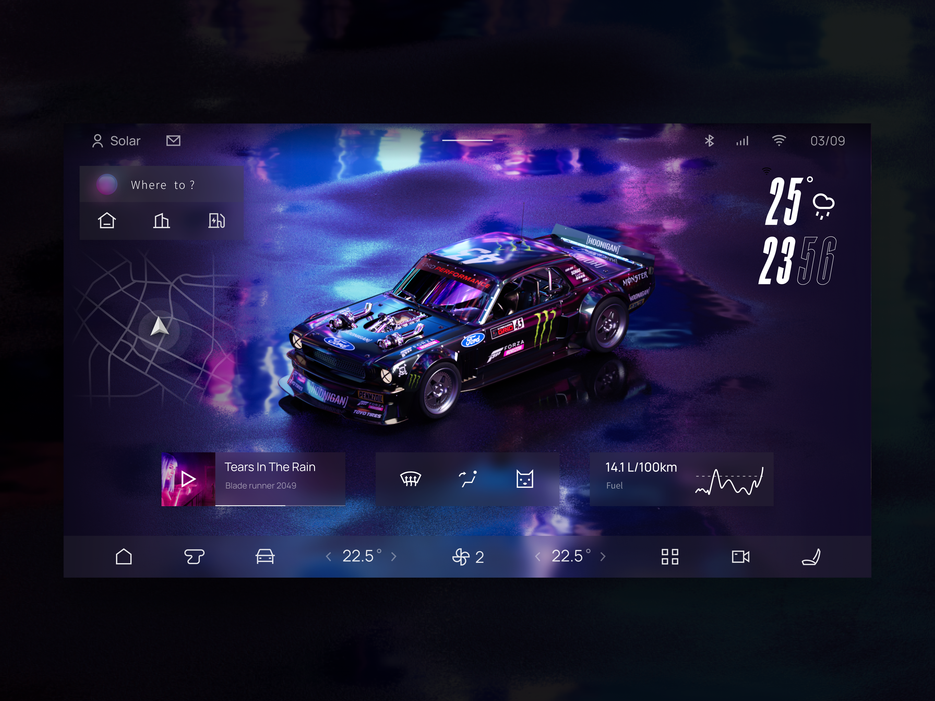 Cyberpunk HMI visual concept design animation cyberpunk hmi pink purple ui