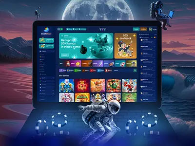 Casino Home Page Design 3d betting blockchain branding casino game casino home pege crash crypto figma gambling game interface illustration live casino online casino roulette slots ui web design
