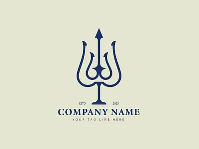 Trident Lion Logo animal logo brand brand identity branding business business logo company logo design graphic design lion lion logo logo logos logotype monoline logo trident trident logo vector