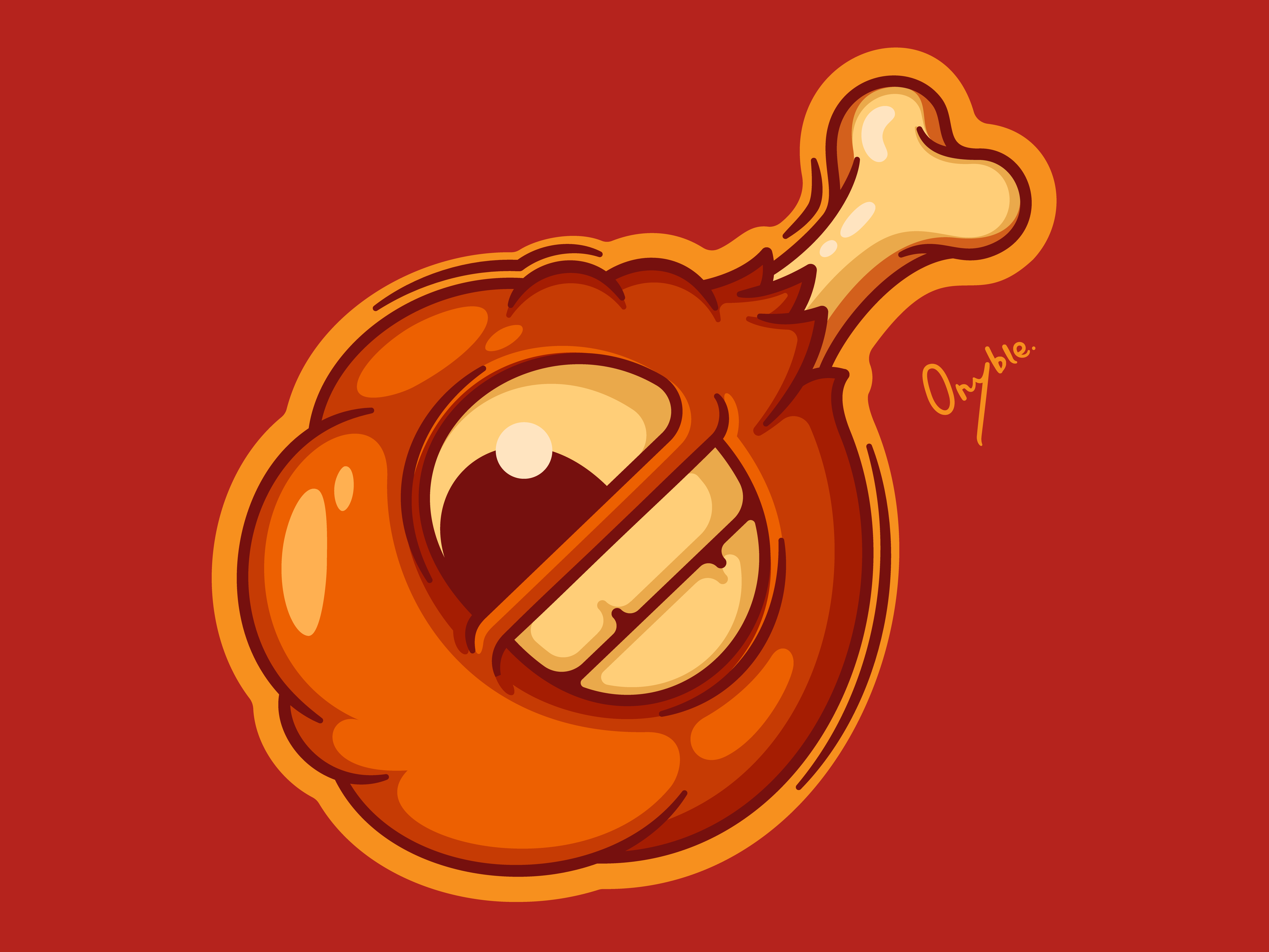 Monster Drumsticks🍗 - Meat Meal & More art bone cartoon chicken crispy crunchy drumstick grill hot illustration leg lunch roast vector