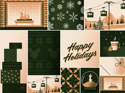 Disney Holiday Screens christmas disney graphic design hand drawn type holiday illustration lettering snow type typography winter