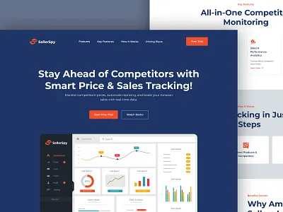 Amazon SaaS App Landing UI/Website mockup Design landingpage landingpage ui saasapp saaslandingpage sales website mockup website ui