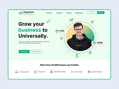 Landing Page Hero Exploration branding clean app design graphic design hero landing page ux