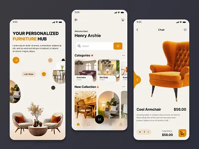 Furniture Store - Mobile app app e commerce design furniture furniture store graphic design mobile design morden onlineshop ui