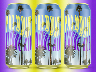 Palm Wave Blonde Ale beer art beer can beer design beer designer beer label branding california craft beer design graphic design illustration la label logo los angelas packaging photoshop type typography vector
