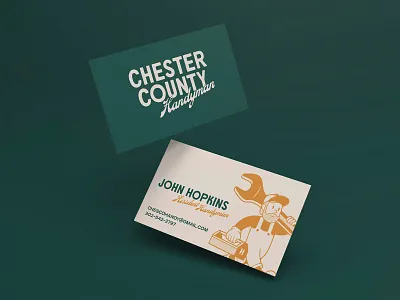 Chester County Handyman brand branding business card card design font handmade handyman illustration lettering logo mockup pennsylvania texture type typography