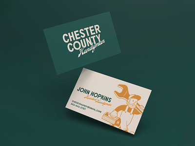 Chester County Handyman brand branding business card card design font handmade handyman illustration lettering logo mockup pennsylvania texture type typography