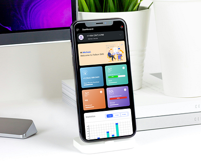 Next-Gen Business Messaging Dashboard – Dark Mode UI app branding darkmode design minimal mobile typography ui ux