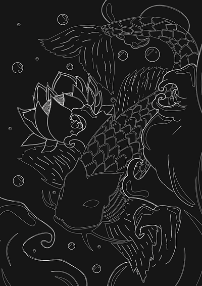 Koi no yokan illustration animal fish fish illustration graphic design illustration japanese art koi koi fish koi illustration ocean ocean waves sea sea animal vector