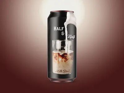 Half & Half - Milk Stout beer art beer can beer design beer designer beer label branding can can design can designer craft beer design graphic design illustration label packaging packaging design photography photoshop
