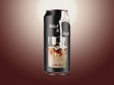 Half & Half - Milk Stout beer art beer can beer design beer designer beer label branding can can design can designer craft beer design graphic design illustration label packaging packaging design photography photoshop