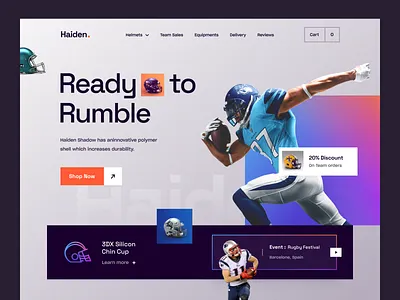 Haiden - American Football ecommerce Website athlete basketball branding design ecommerce football jersey landing page landingpage nba rugby soccer soccer accessories sports activity sports club sportswear uiux design web design webdesign website design website designer