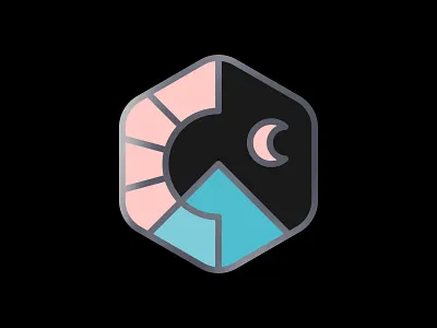 All Day Achievement achievement badge adventure badge icon logo moon mountain nature outdoor simple