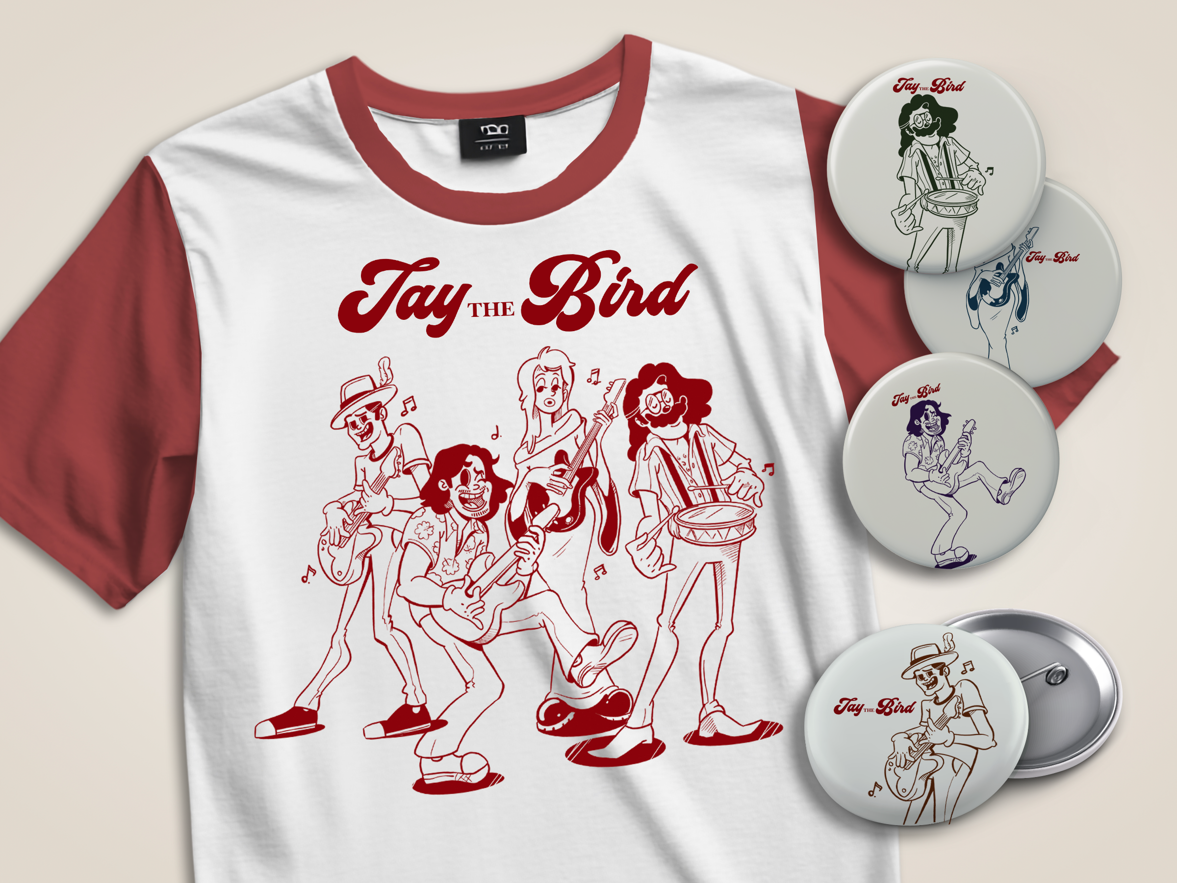 Jay the Bird T-Shirt – Vintage Blues Rock Style band merch blues rock branding character design design graphic design illustration linedrawing merchandise monochrome music music shirt shirt design streetwear tshirt tshirt mockup vintage vintage tee