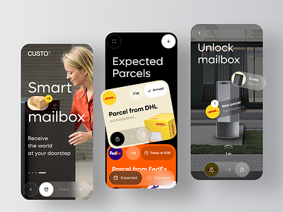 CUSTO - Smart Mailbox Parcel Delivery App app cargo courier deliver delivery logistic mobile order package parcel service shipment shipping track