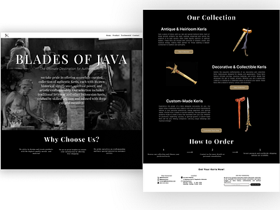Blades of Java | Website Design for Keris Shop ecommerce landing page landing page website shot ui website