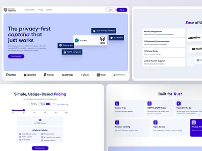 CAPTCHA — Landing Page Design b2b bynitenite captcha design figma landing landingpage pastel price purple saas startup ui ux uxui violet webdesign