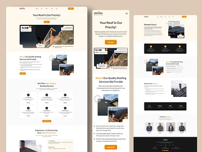 Roofing service website design american architecture branding construction design home services homepage landingpage modern website roofing landing page roofing website design rooftop website services