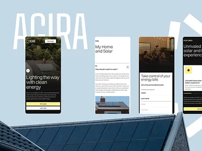 Agira - Solar Energy Mobile cleanenergy design landing page mobiledesign responsiveui ui web design website