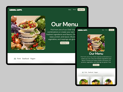 Buddha Bowl restaurant landing page responsive layout restaurant restaurant webpage ui