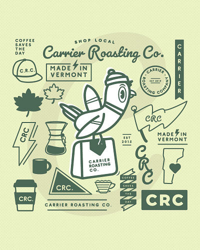 Carrier Roasting Logo Illustrations. branding coffee coffee art coffee design coffee logo coffeelogo design graphic design illustration logo logomark mascot type typography vector